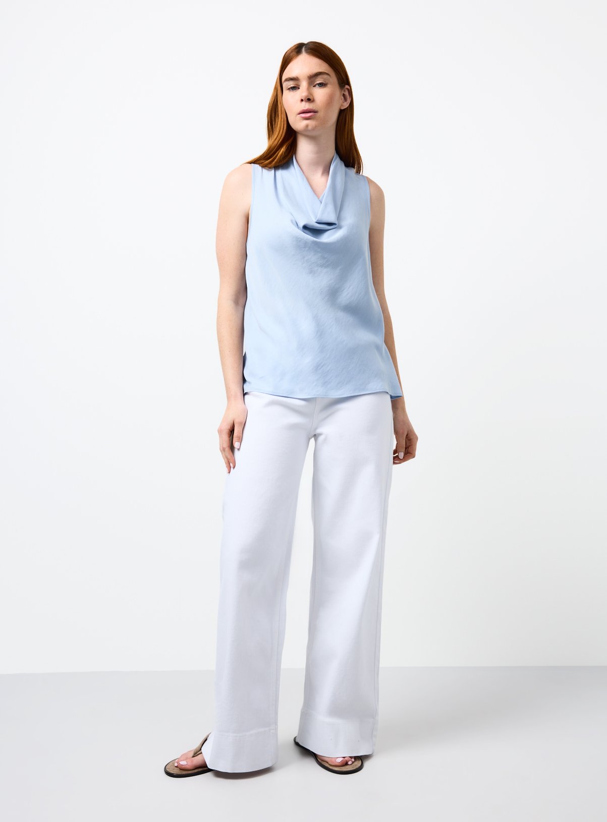Light Blue Sleeveless Cowl Neck Top 10 - Image 2 thumbnail
